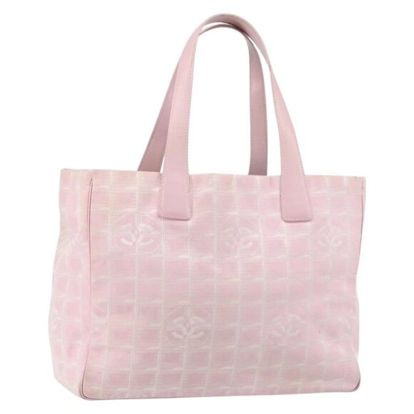 CHANEL New travel line Tote Bag Nylon Pink CC - Picture 1 of 16